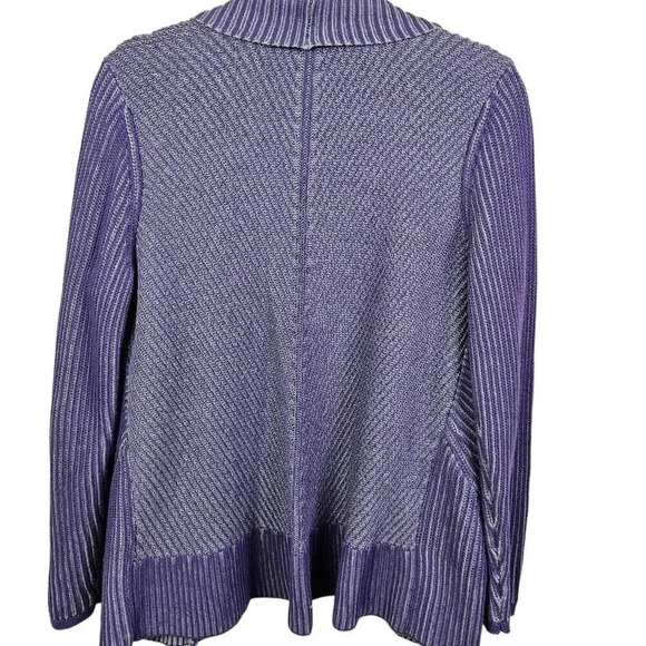 Coldwater Creek Heather Purple Open Front‎ Sweater Cardigan Size Medium Petite - Picture 5 of 11